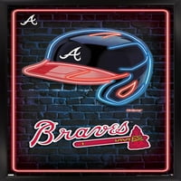 Braves Atlanta Braves - Постер за неонски шлем, 22.375 34