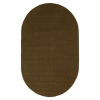 Впечатоци Пармиџанино Солидна Овална Плетенка Внатрешна Надворешна Површина Килим 8' 10', Какао