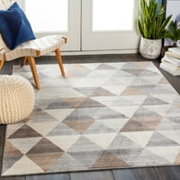 Уметнички ткајачи Роми Геометриска област килим, средно сиво, 7'10 10