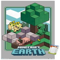Minecraft Земјата-Клучни Уметност Ѕид Постер, 14.725 22.375