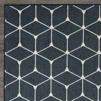 LOMAKNOTI TERRACE TROPIC SHAMID 4 '6' Геометриски затворен простор на отворено килим сино бело