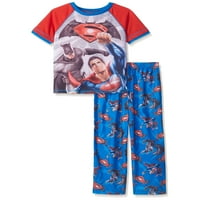Момци пижама Супермен врвот и панталони за одмор за спиење, сина, големина: 6 6x