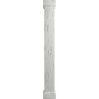 Ekena Millwork 12 W 20'H Pecky Cypress Endurathane Fau Wood Wood Non-Tapered Square Column Wrap со стандарден капитал и база