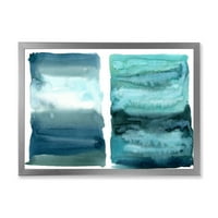 DesignArt 'Апстрактна сина океанска водна впечаток II' модерен врамен уметнички принт