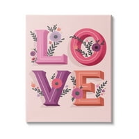 Indtries intures розова loveубов типографија смели цветни букви пролетни цвеќиња, 20, дизајн од Ришел Лин Гарн
