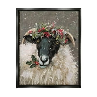 Stupleал индустрии празник бобинки фарма куќа овци од празник сликање црна пловила врамена уметничка печатена wallидна уметност