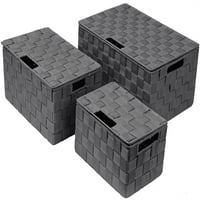 Sorbus Storage BO Wonen Chasple Conter Container Tote Cube Постави поставена лента за ленти Организатор Вградени рачки за носење,