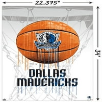 Далас Маверикс - Постери за капење на кошарка со пинови, 22.375 34