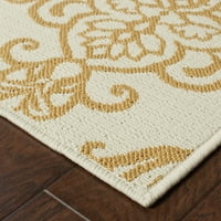 Аргелија цветен килим на отворено, злато од слонова коска, 9 '13'