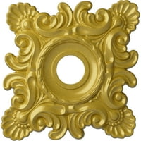 Ekena Millwork 18 W 18 H 1 4 ID 1 2 P Crawley тавански медалјон, богато злато со рачно насликани