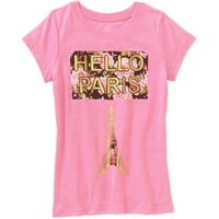 Графичка маица за кратки ракави на девојчињата Париз Ајфел кула