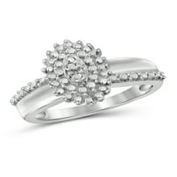 Jewelersclub 0. Стерлинг сребрен акцент бел дијамантски прстен за жени