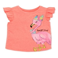 Garanimals Toddler Girl Flutter Tropi-Cool Flamingo Graphic Tee