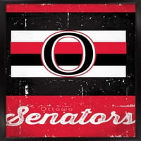 Отава Сенатори - Ретро Логото Ѕид Постер, 14.725 22.375